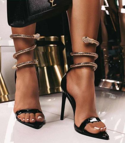 New Women's Shoes Style Snake Chain Decoration Winding Sexy Plus Size Sandals Wholesale Nihaojewelry