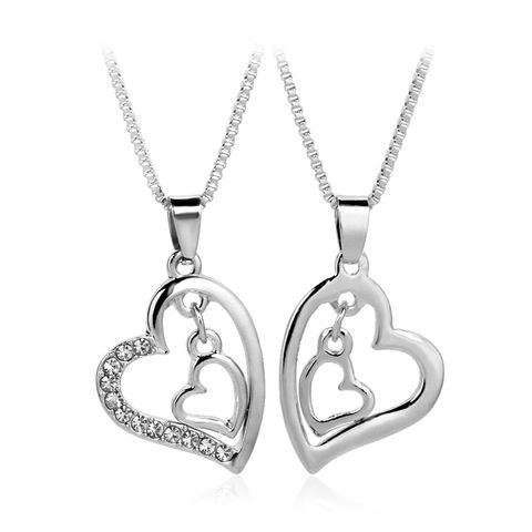 Außenhandel Heiße Halskette Weibliche Schlüsselbein Kette Europäische Und Amerikanische Mode Kreative Muttertag Geschenk Doppels Chicht Liebe Diamant Halskette