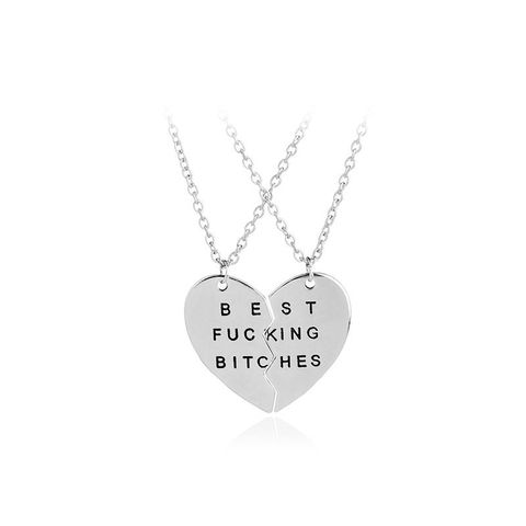 Love Drop Oil Alphabet Necklace Clavicle Chain Love Splicing Good Friend Necklace Wholesale Nihaojewelry