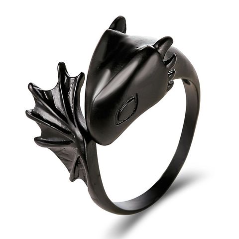Angel Devil Ring Gothic Pterosaur Open Ring Couple Pair Ring Black Tail Ring Dark Wholesale Nihaojewelry