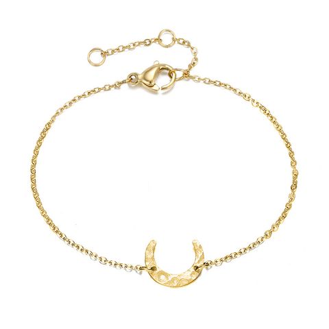 Simple Style Moon Stainless Steel 14K Gold Plated No Inlaid Bracelets In Bulk