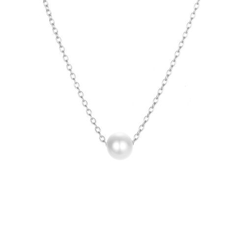Explosion Accessories Simple Pearl Pendant Stainless Steel Gold-plated Necklace Clavicle Chain Distribution Wholesale Nihaojewelry