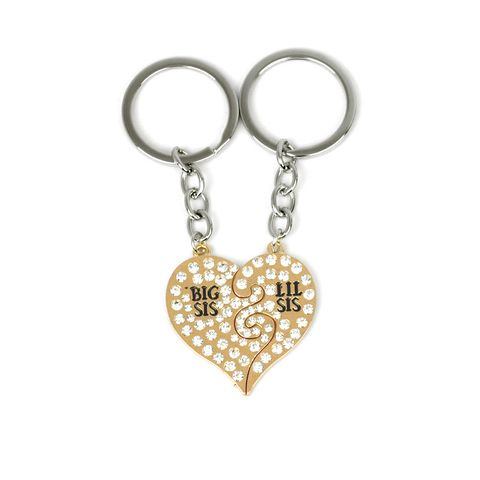 Fashion Simple New Popular Wild Two-petal Splicing Keychain Bigmiddle Lelittle Good Sister Love Keychain Nihaojewelry Wholesale