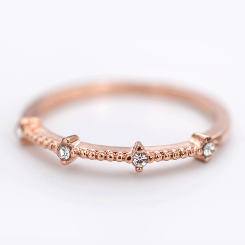 Korea Simple Style 4 Small Broken Diamonds Exquisite Ring Jewelry Wholesale Nihaojewelry