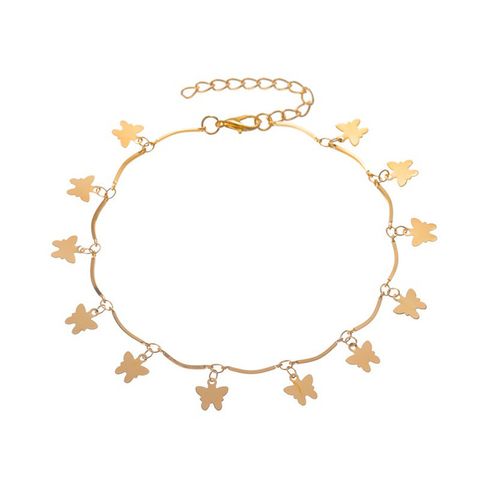 Simple Style Butterfly Alloy Plating No Inlaid Women's Anklet