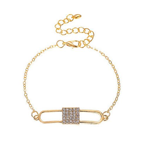 New Bracelet Love Lock Diamond Bracelet Creative Full Diamond Lock Bracelet Wholesale Nihaojewelry