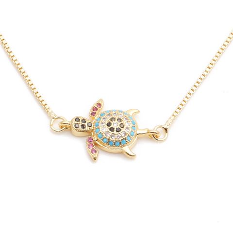 Jewelry Micro-set Zircon Turtle Pendant Necklace Ladies Necklace Copper Necklace Wholesale Nihaojewelry