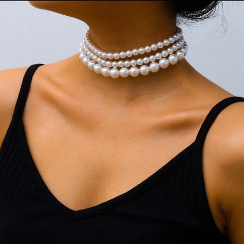 Fashion Jewelry Boho Style Multi-layer Necklace Neck Chain Popular Pearl Necklace Wholesale Nihaojewelry