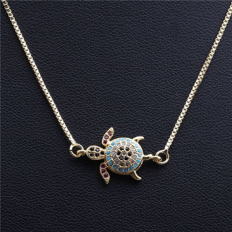 Jewelry Micro-set Zircon Turtle Pendant Necklace Ladies Necklace Copper Necklace Wholesale Nihaojewelry