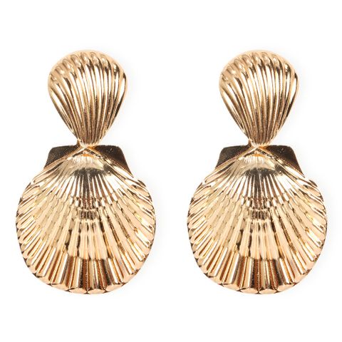 Lady Fashion Ethnic Style Shell Plating Inlaid Shell Alloy No Inlaid Earrings