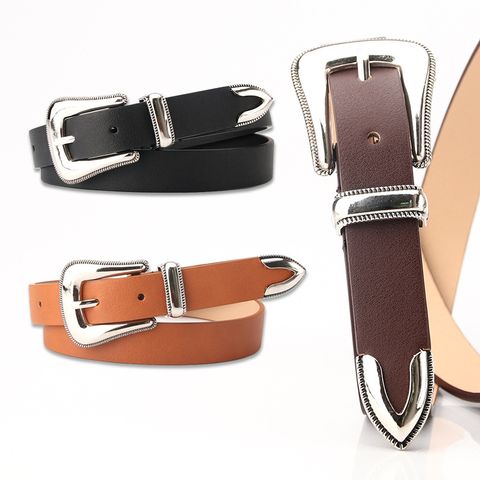 Ladies Belt Retro Three-piece Carved Buckle Dress Decoration Pu Belt With Jacket Wholesale Nihaojewelry