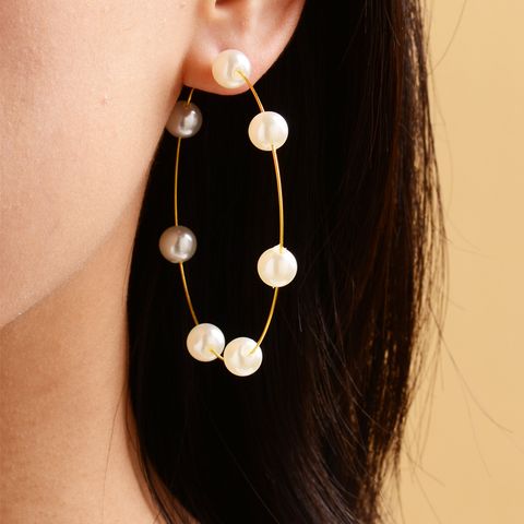 Nouvelles Boucles D&#39;oreilles Cercle De Perles Mode Tendance Boucles D&#39;oreilles Perles Exagérées En Gros Nihaojewelry