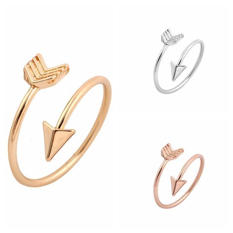 Hot Sale Retro Rock Art Style Arrow Ring Opening Adjustable Cross Tail Ring Wholesale Nihaojewelry