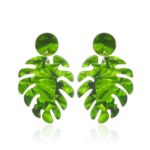 New Fashion Bohemian Style Exaggerated Hit Color Leaf Earrings Jewelry Wholesale Nihaojewelry