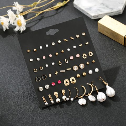 New Hot Sale Retro Gold 30 Pairs Combination Earrings Set Wholesale Nihaojewelry