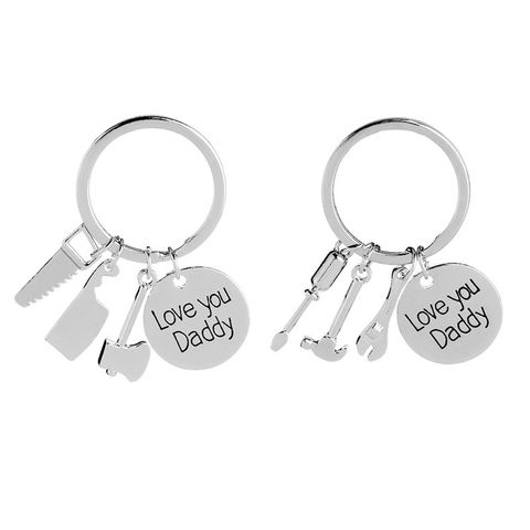 Keychain Father's Day Gift Love You Daddy Tool Saw Axe Hammer Keychain Wholesale Nihaojewelry