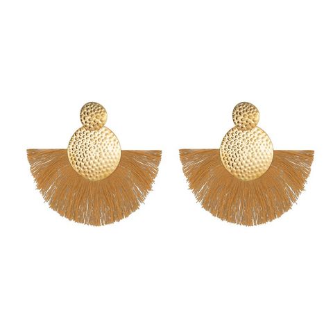New Bohemian Style  Earrings Creative Handmade Fan-shaped Tassel Earrings Wholesale Nihaojewelry