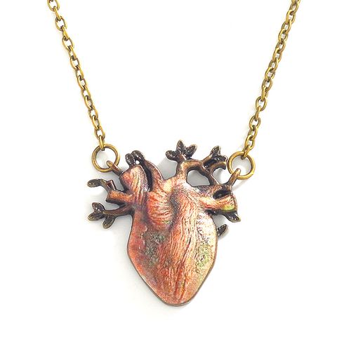 Retro Tree Root Necklace Bronze Three-dimensional Tree Pendant Necklace Personality Heart Necklace Women