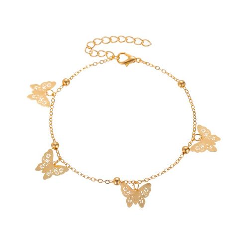 New Anklet Hollow Butterfly Pendant Anklet Summer Beach Four Butterfly Anklets Wholesale Nihaojewelry