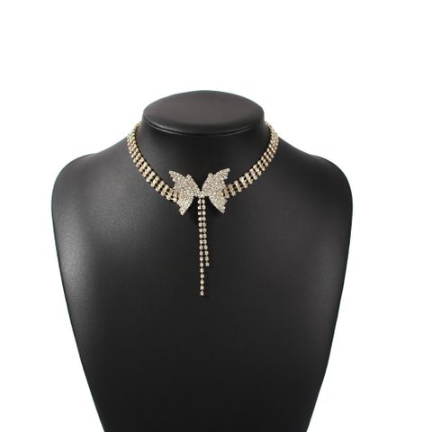 Fashion Full Diamond Bow Short Necklace Fashion Trend Choker Necklace Jewelry Hot Sale Wholesale Nihaojewelry