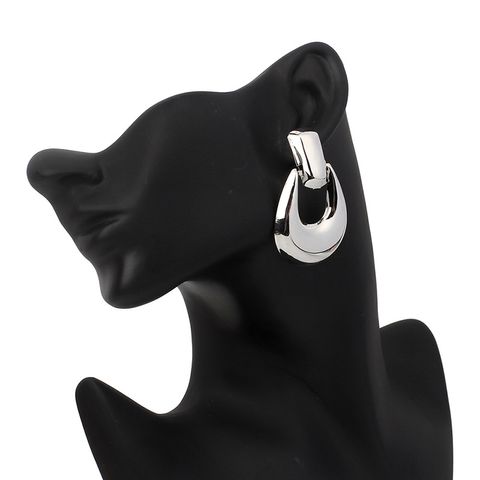 Glossy Metal Exaggerated Geometric Large U-shaped Earrings For Women Nihaojewelry