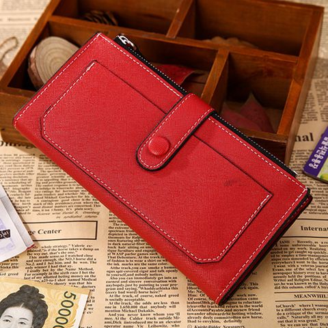 Korean Creative New Zipper Buckle Clutch Bag Long Multi-functional Pu Leather Wallet Wholesale Nihaojewelry