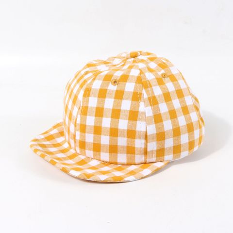 Children's Hat Summer Sunscreen Plaid Cap Baby Thin Section Soft-brimmed Hat Korean Baseball Cap Wholesale Nihaojewelry