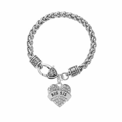 Simple  Good Little Sister Loving Letter Inlaid Diamond Bracelet Wholesale Nihaojewelry