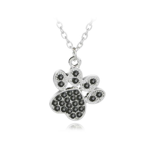 Necklace Fashion Cute Personality Pet Dog Paws Diamond Pendant Necklace Clavicle Chain Accessories Wholesale Nihaojewelry