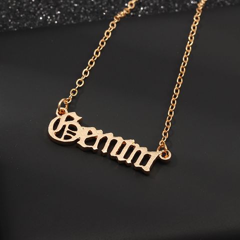 Fashion Creative Twelve Constellation Necklace Vintage English Alphabet Item Decoration Wholesales Fashion