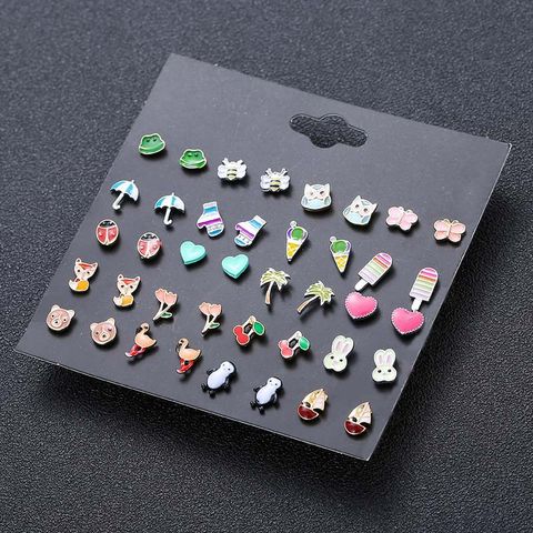 Insect Plating Alloy Artificial Gemstones Earrings Ear Studs