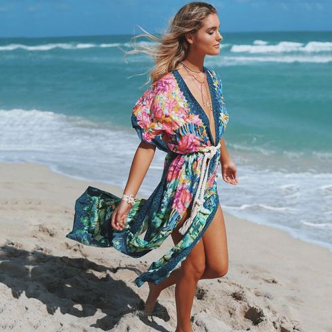 The New Dark Cardigan Loose Large Size Beach Sunscreen Bikini Blouse Wholesale Nihaojewelry