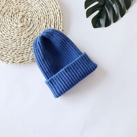 Pure Color Wild Knit Outdoor Winter New Thick Warm Woolen  Hat Cap