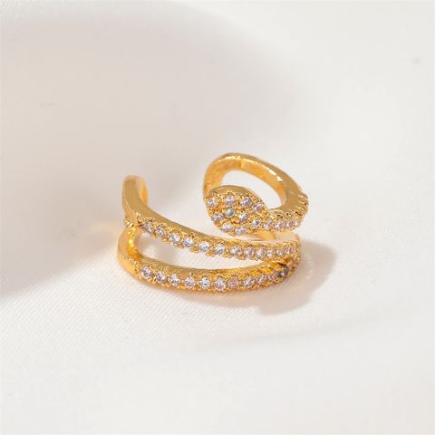 Retro Snake-shaped Ear Clips Simple Full Diamond C-shaped Ear Bone Clip Fashion Earrings Wholesale Nihaojewelry