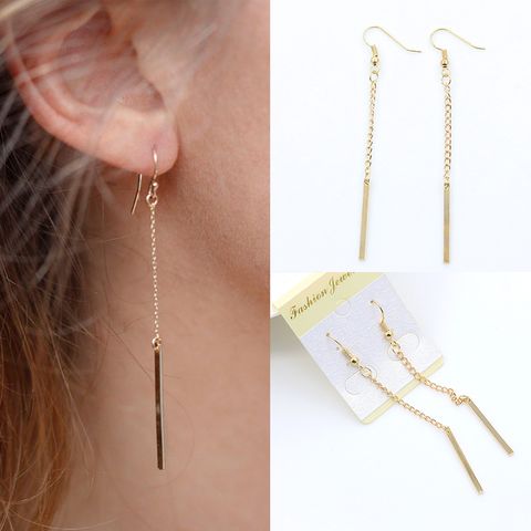 Fashion Water Droplets Plating Alloy No Inlaid Earrings
