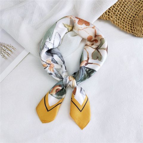 New Wild Spring Scarf To Protect The Cervical Spine Korean Thin Sunscreen Small Square Silk Scarf For Women