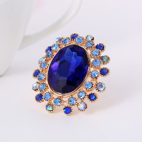 Hot Retro Full Diamond Crystal Glass Adjustable Ring Wholesale Nihaojewelry