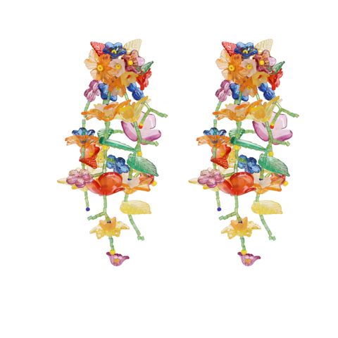 Hand-woven Flower Tassel Exaggerated Small Flower Fashion Wild Women's Earrings