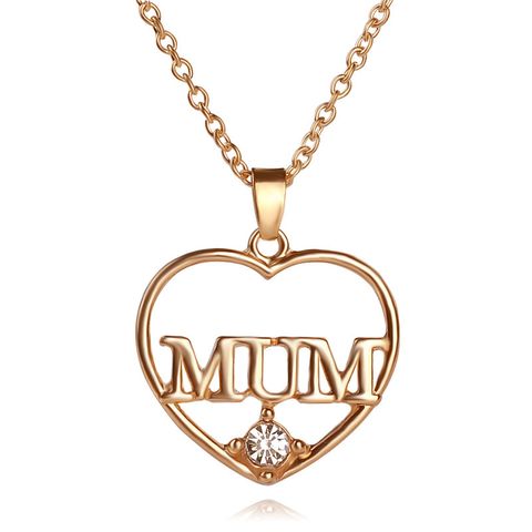 New Mother's Day Gifts For Mum Hollow Diamond Love-shaped Alloy Necklace Accessories