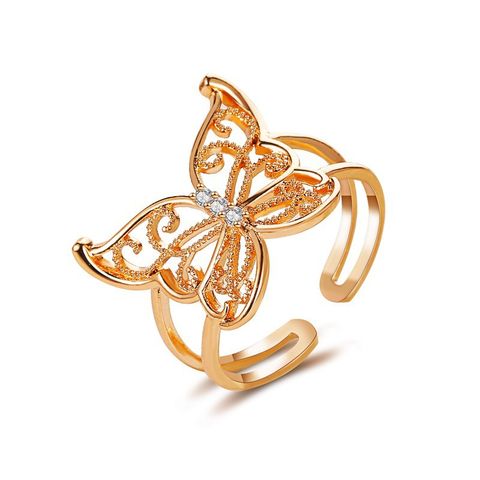 New Exaggerated Hollow Butterfly  Fashion Open Ring Wholesale