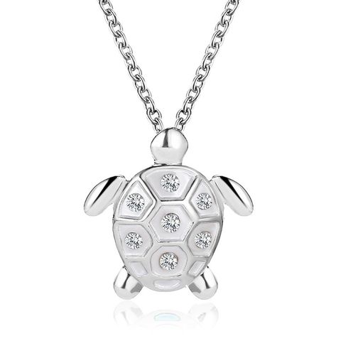 New Ocean Wind Simple Cute Diamond Turtle Alloy Pendant Clavicle Chain Necklace