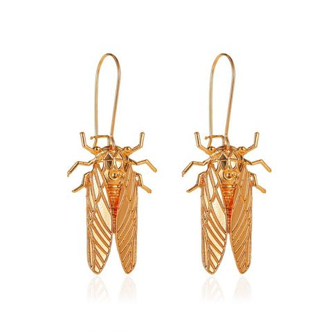 New Creative Insect Golden Cicada Long Earrings Wholesale Nihaojewelry