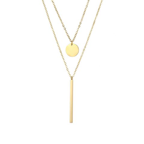 Stainless Steel Titanium Steel 14K Gold Plated Fashion Geometric Necklace