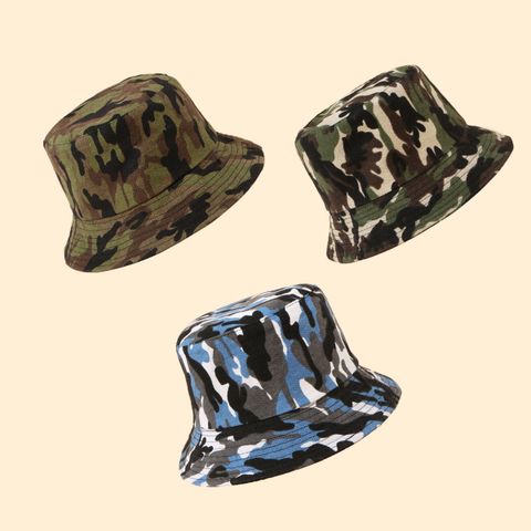Camouflage Pattern Fisherman Hat Double-sided Shade Basin Hat Wholesale Nihaojewelry