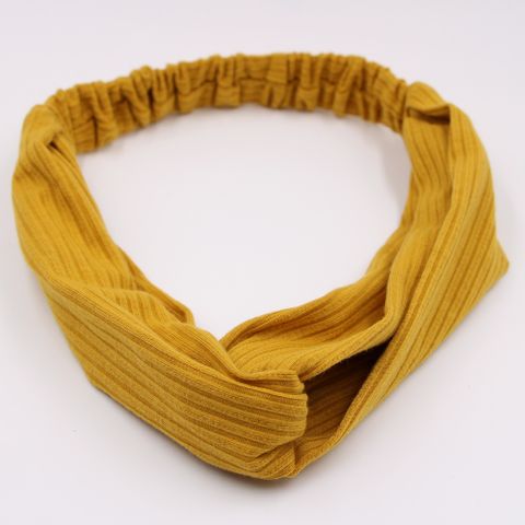Hot Style Knitted Elastic Cross Hairband Fabric Solid Color Striped Headband Wholesale