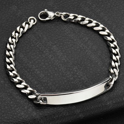Titanium&stainless Steel Simple Geometric Bracelet  (small Steel Color)  Fine Jewelry Nhhf1306-small-steel-color