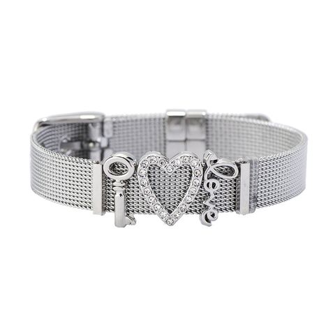 Titanium&stainless Steel Fashion Sweetheart Bracelet  (steel Color) Nhhn0373-steel-color