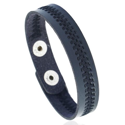 Leather Fashion Geometric Bracelet  (black) Nhpk2187-black