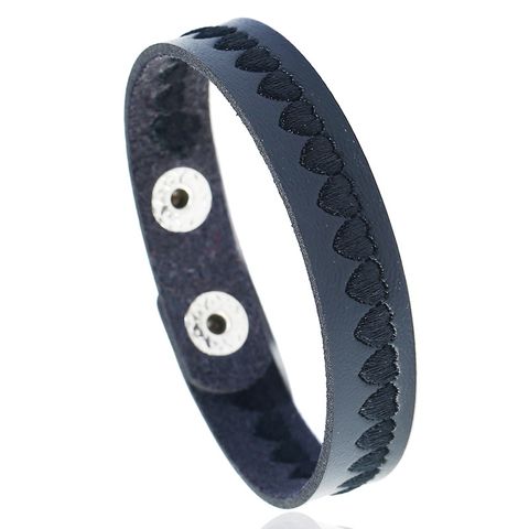 Leather Fashion Geometric Bracelet  (black) Nhpk2183-black