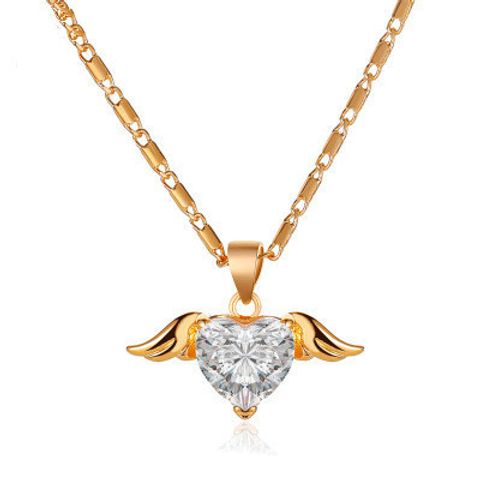 Fashion Heart Copper Diamond Women's Necklace
